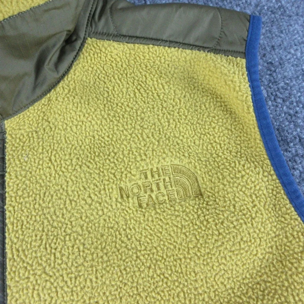 The North Face Vest Mens Medium Yellow Royal Arch Fleece Outdoor Full Zip - Picture 2 of 10